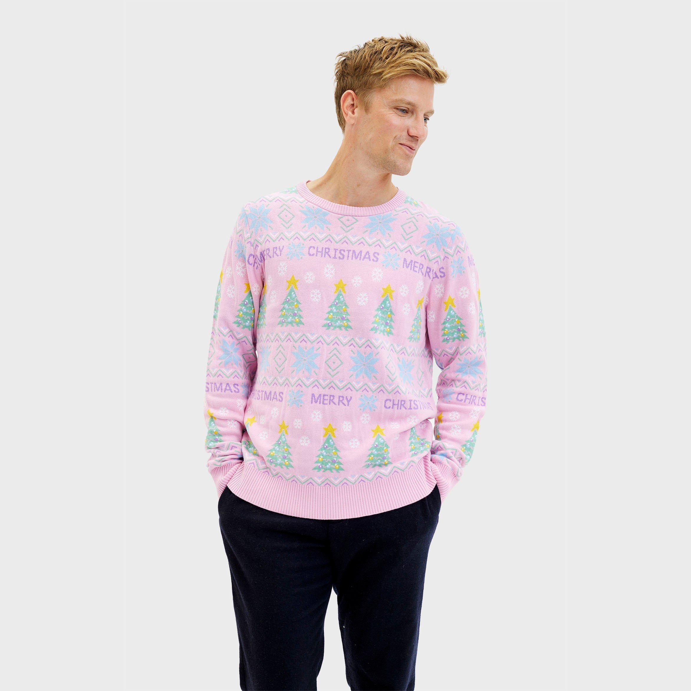 Der rosa Weihnachtspullover - Herren.
